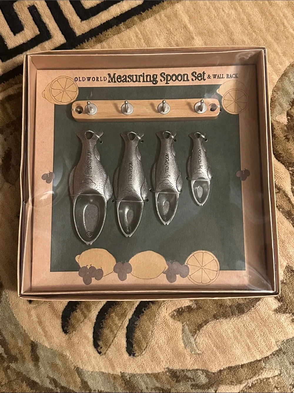 Measuring Spoon Set & Wall Rack - Pewter Finish